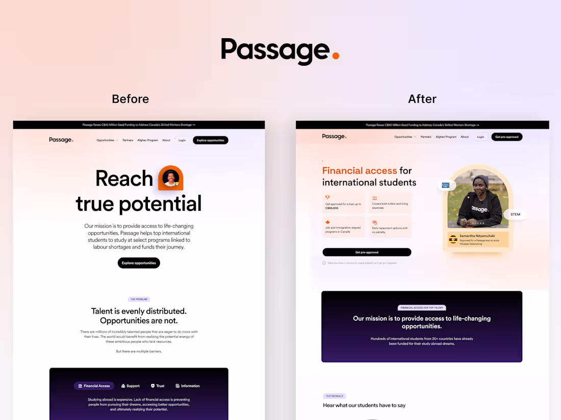 Cover image for Passage Marketing Website Redesign