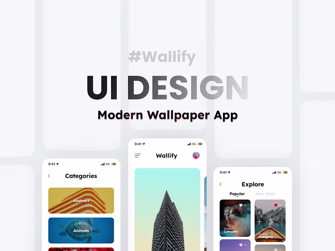 Cover image for Wallify : Modern Wallpaper App UI Design