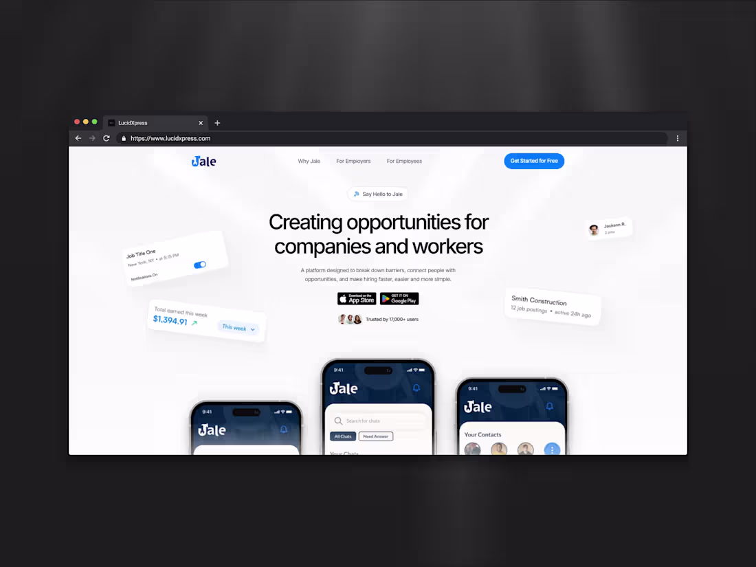 Cover image for Jale Website Redesign