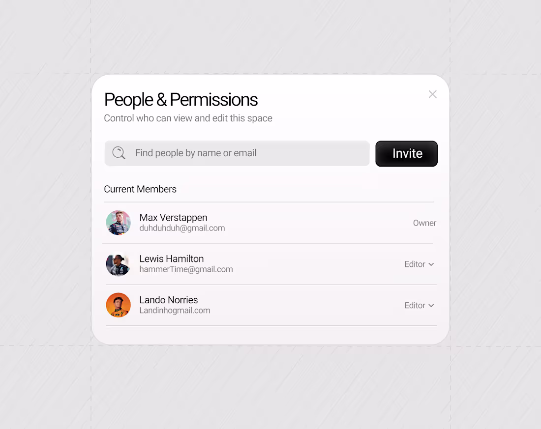 Cover image for invite members pop up modal