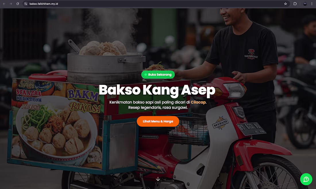 Cover image for my work landing page for mobile meatball seller https://baks...