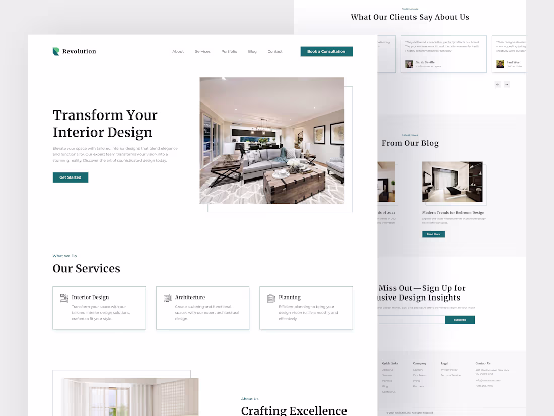 Cover image for Revolution - Interior Design Landing Page