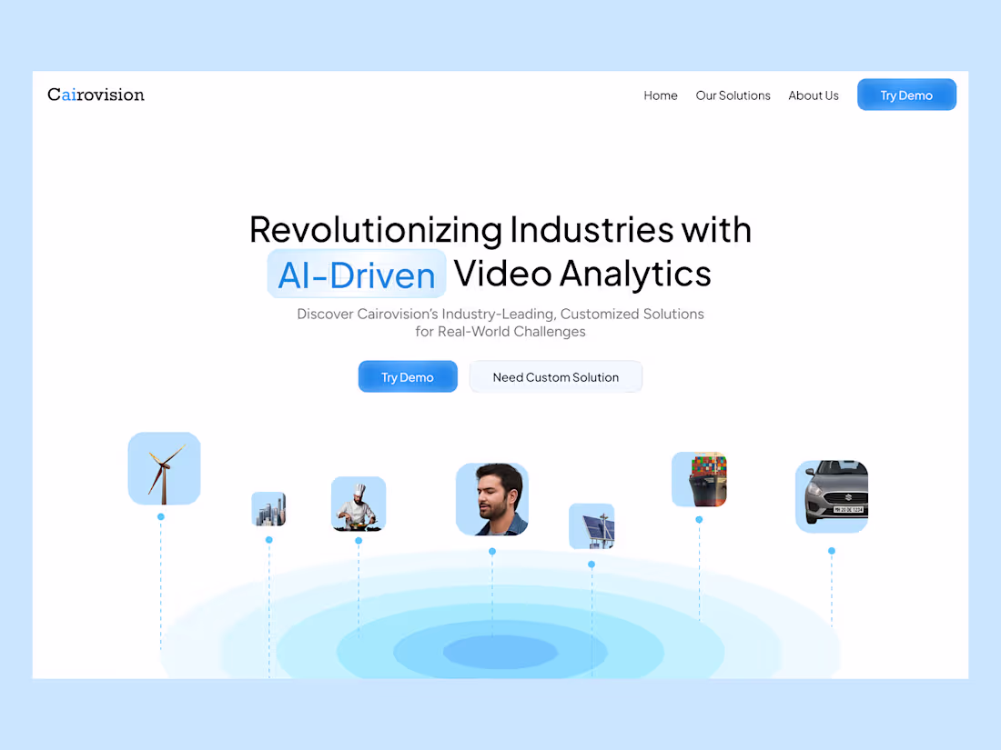 Cover image for Landing page design for a AI Video Analysis Tool