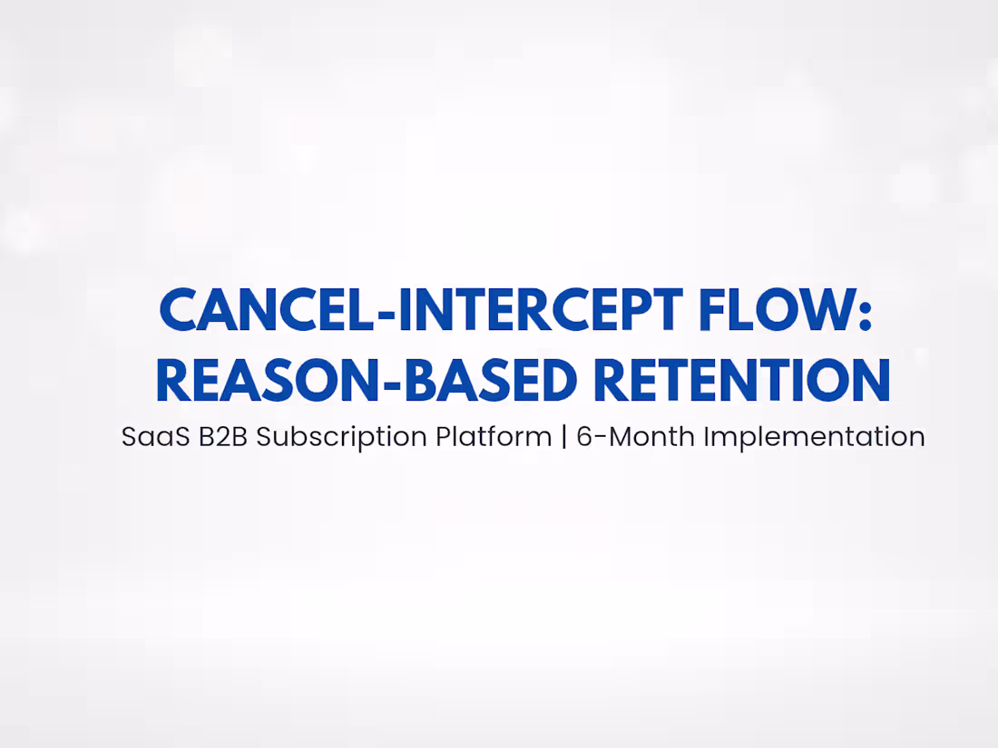Cover image for Cancel-Intercept Flow for SaaS B2B Subscription Platform
