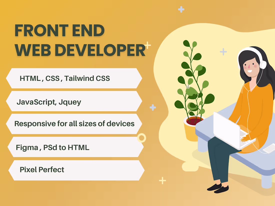 Cover image for I will convert your figma PSD design to HTML, CSS and JavaScript