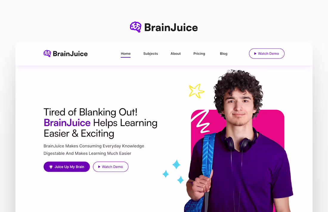 Cover image for BrainJuice Landing Page Design