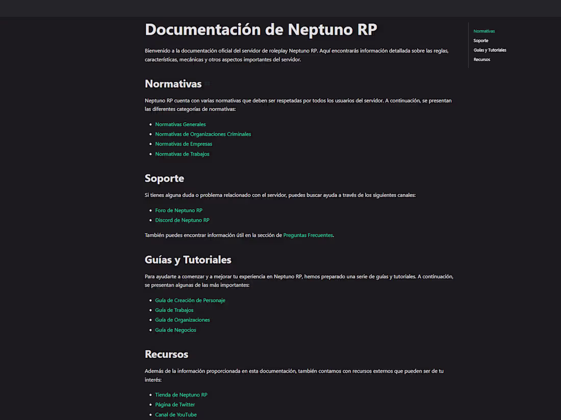 Cover image for NeptunoRP Documentation
