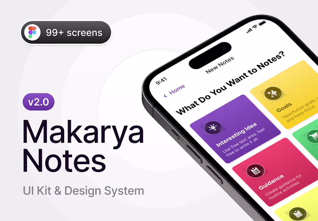 Cover image for Makarya Notes v2 - UI Kit & Design System