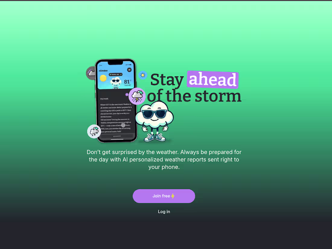 Cover image for Nimbo - Your personal weather guide