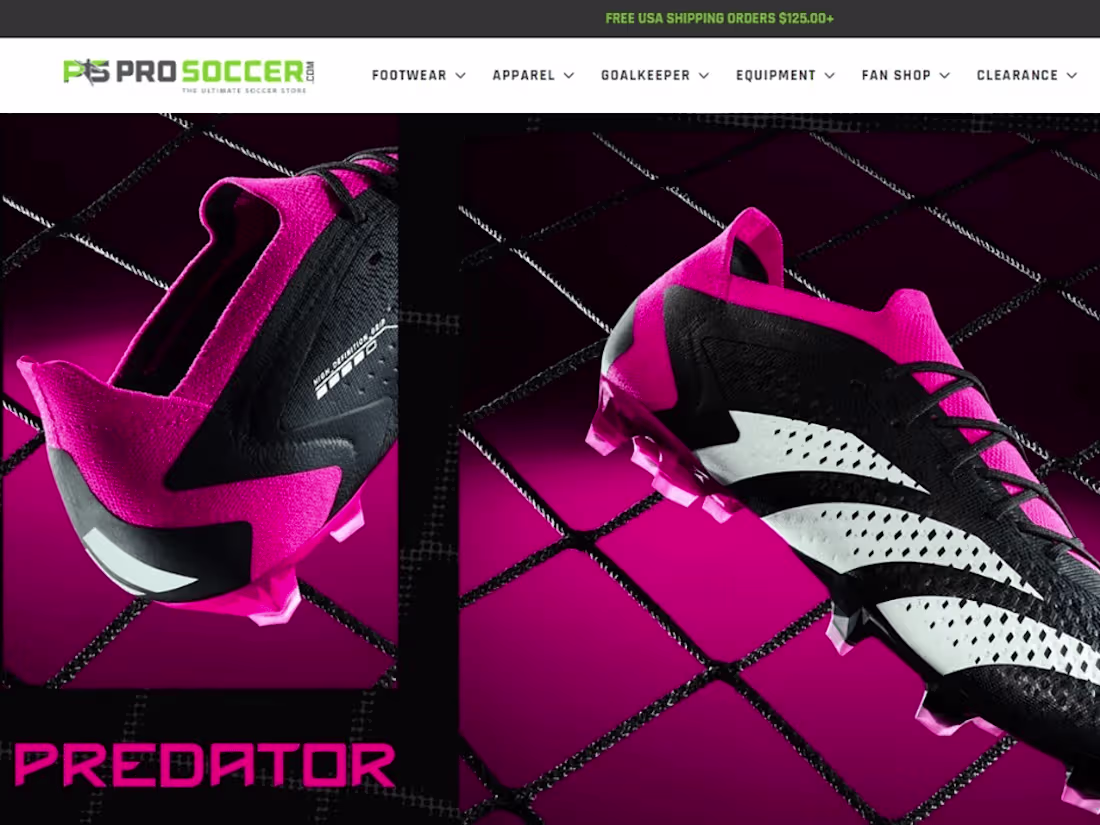 Cover image for Prosoccer.com | Soccer store for shoes, jerseys, balls & other …