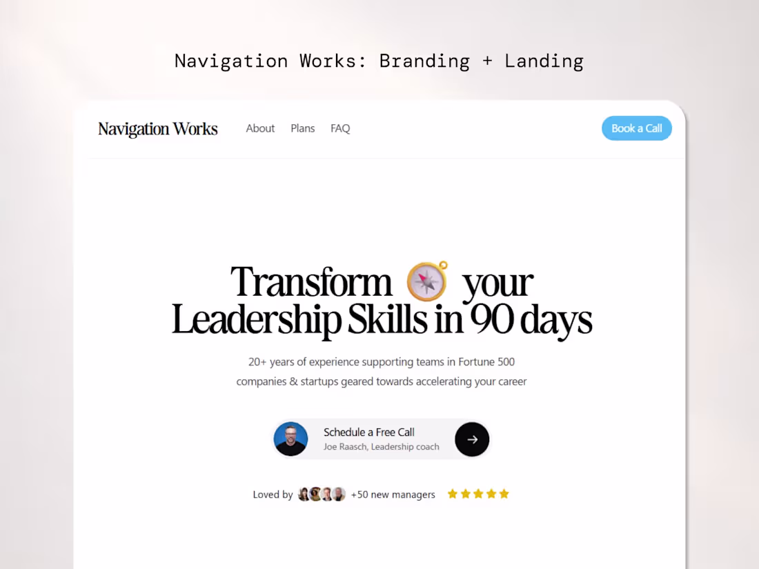Cover image for Navigation Works - Leadership coach landing page