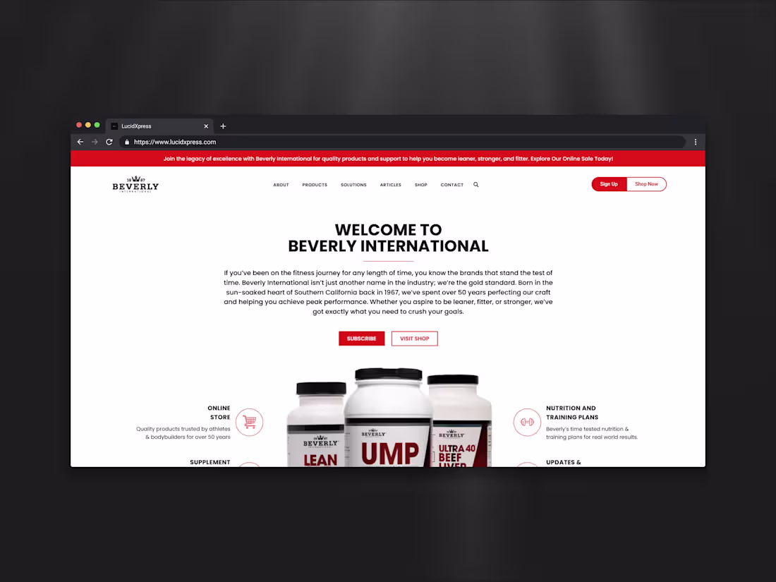 Cover image for Beverly International Website Redesign