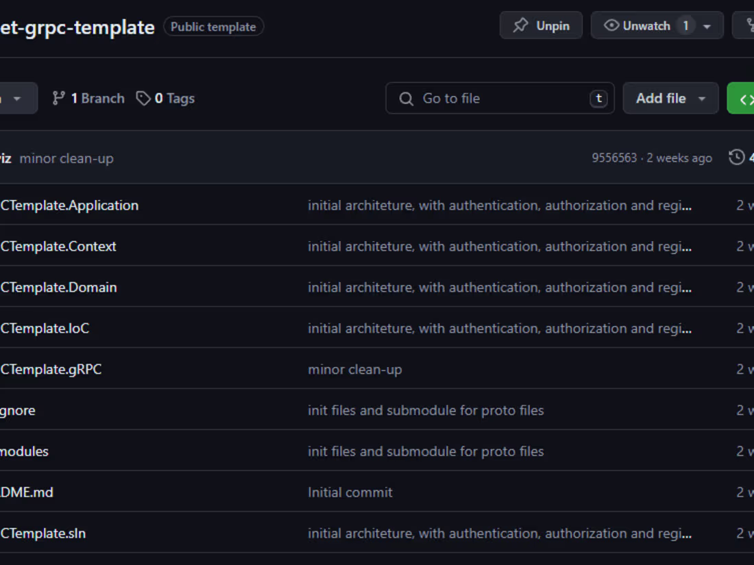 Cover image for gRPC Template