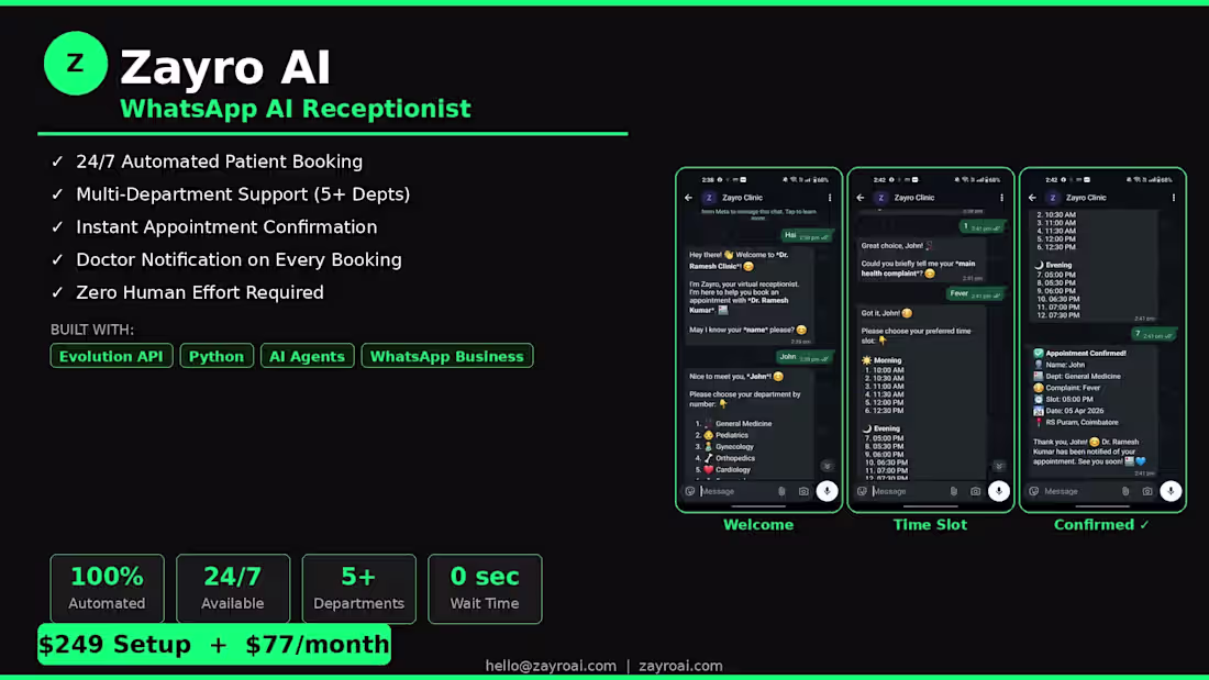 Cover image for Built a 24/7 AI WhatsApp
