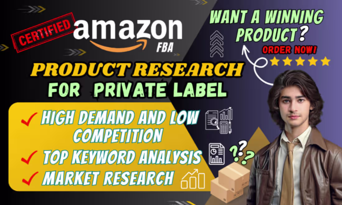 Cover image for I will do product research for amazon fba private label