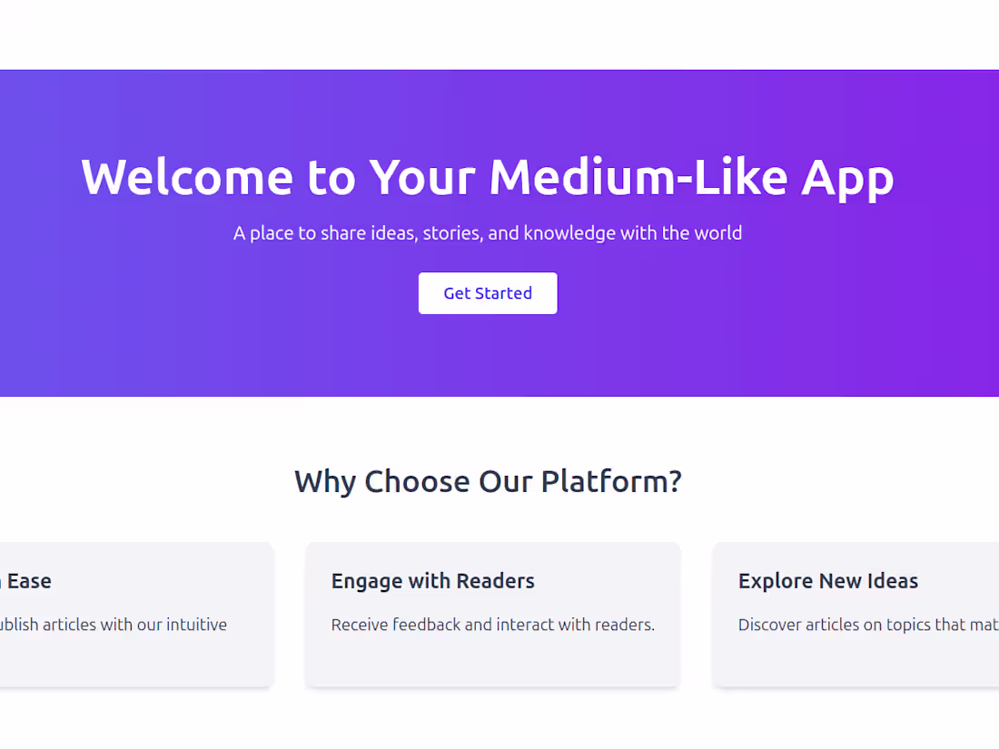 Cover image for Medium like full-stack application