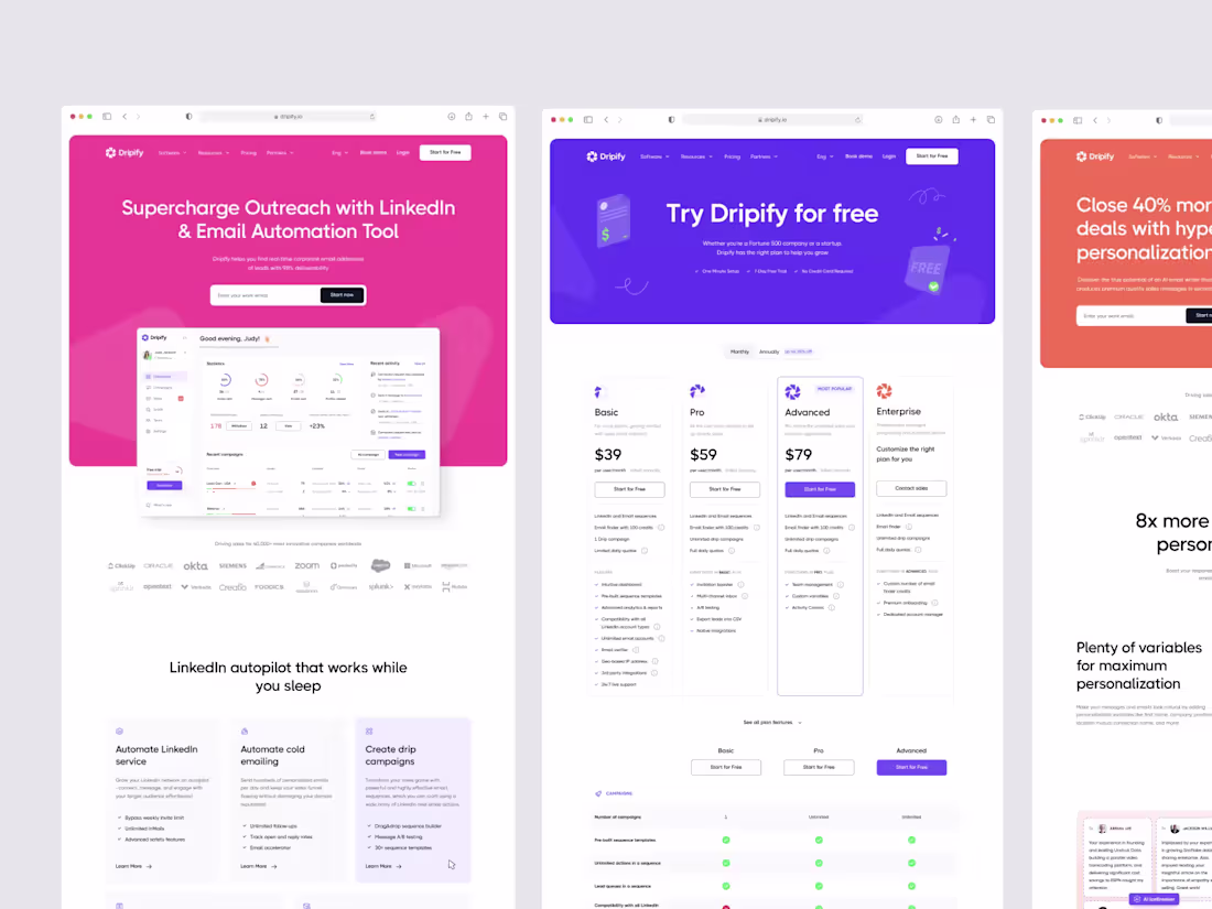 Cover image for Dripify – UX-Driven Page System for SaaS Platform