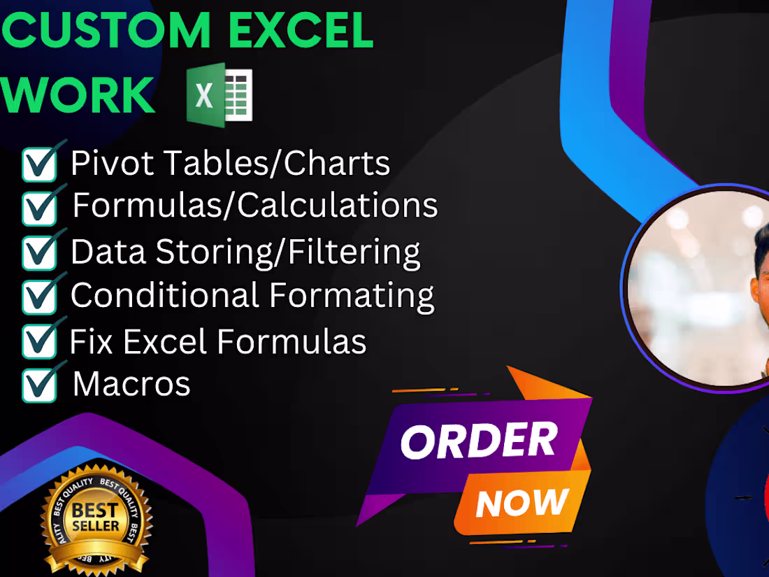 Cover image for Excel formulas ,pivot tables fix vlookup/xlookup formula ,macros