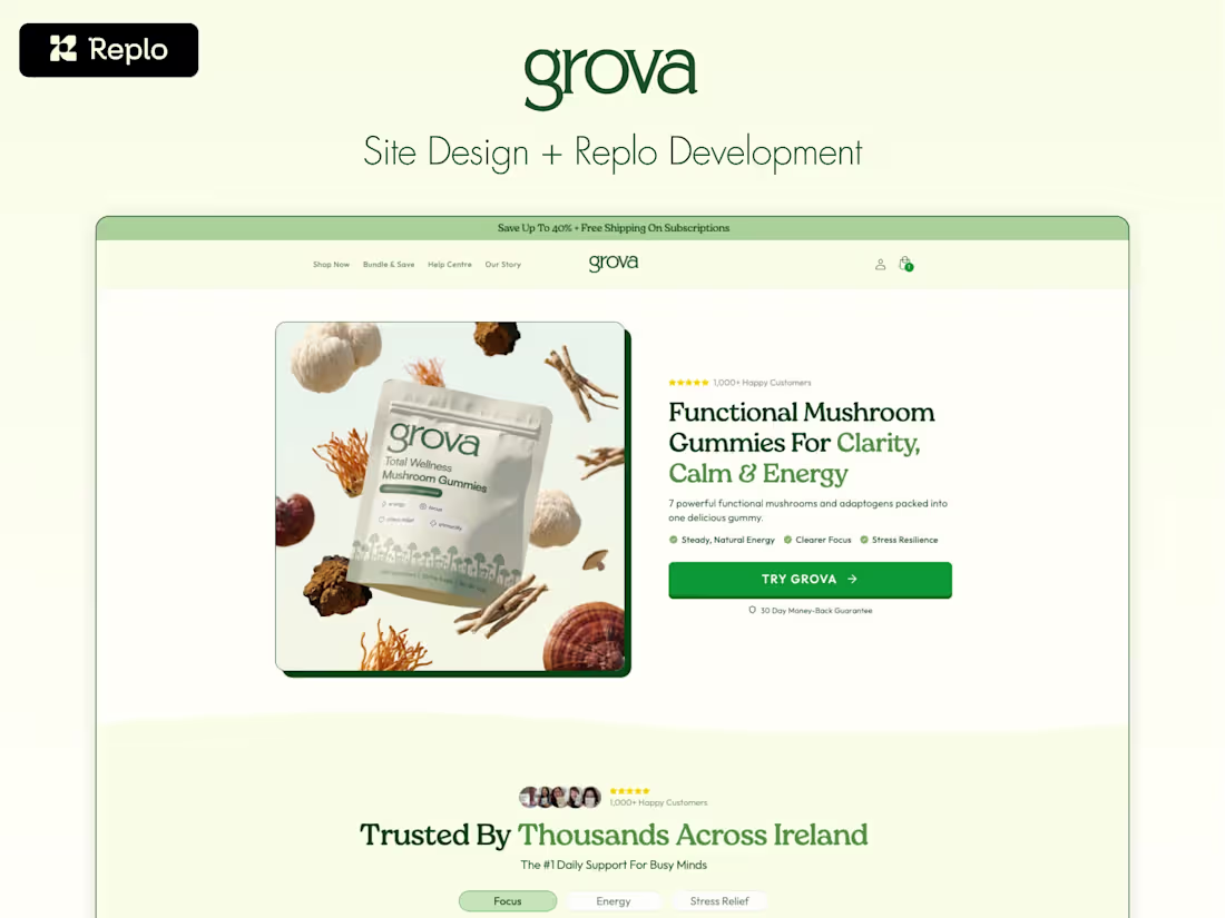 Cover image for Grova | Site Design + Replo Development