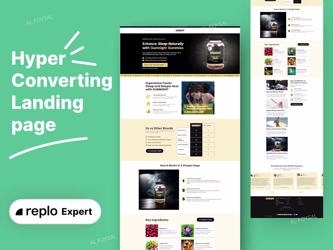 Cover image for High-Converting Sleep Supplement Landing Page for GUMNIGHT