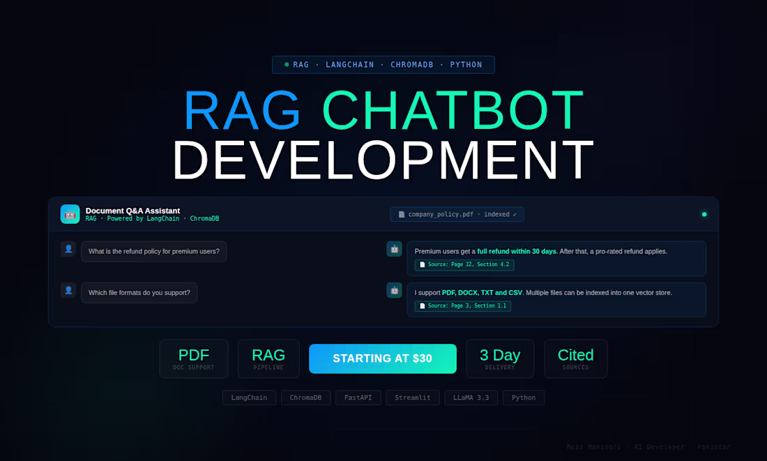 Cover image for RAG Chatbot Development