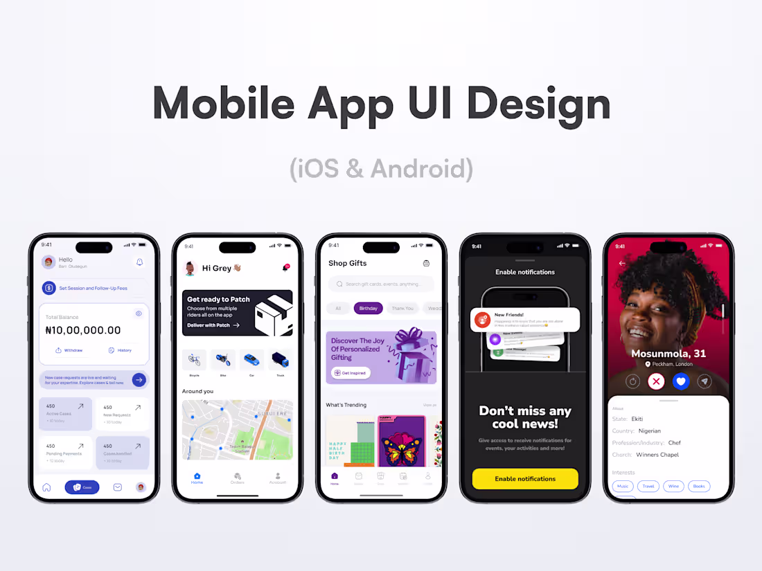 Cover image for Mobile App UI Design (iOS & Android)