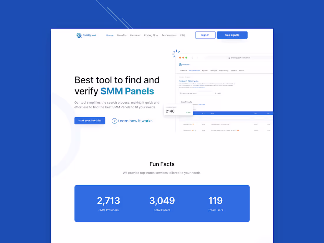 Cover image for UX UI Design and Frontend Development - SMMQuest