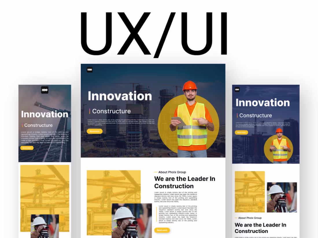 Cover image for Construction Company Website | UX/UI Design on Behance