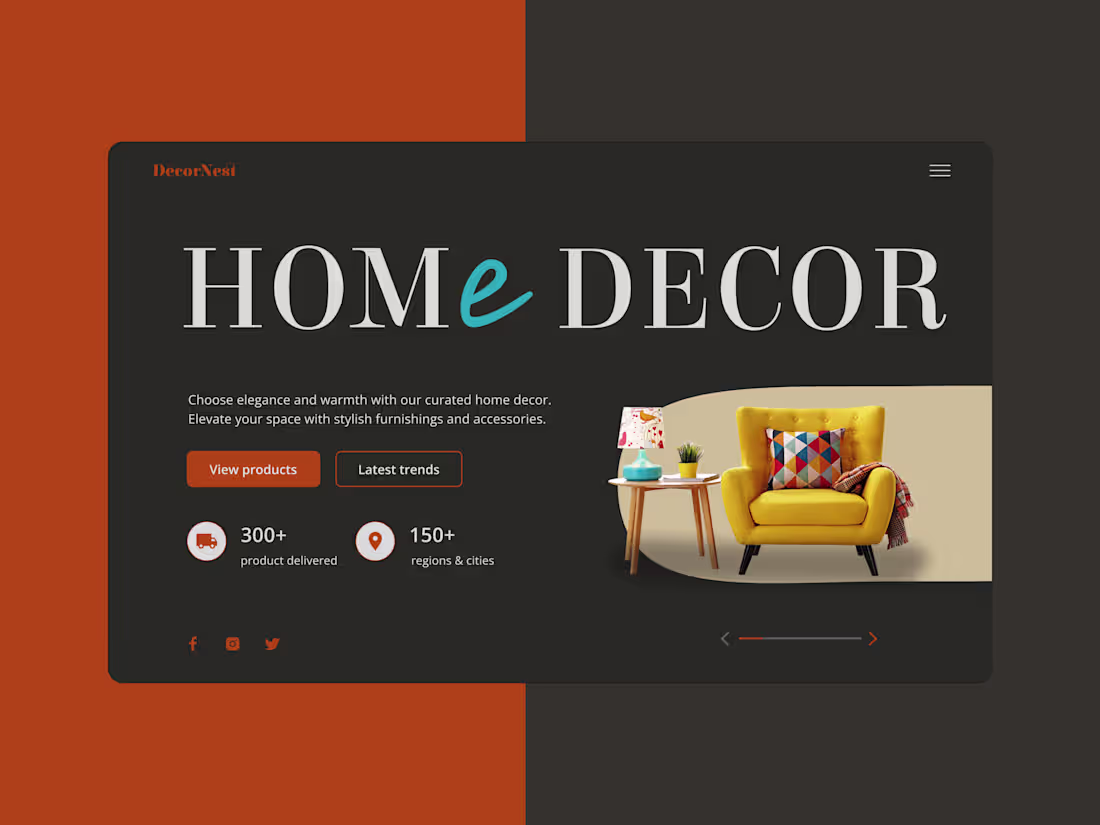 Cover image for DecorNest | Home decor minimalist first-screen
