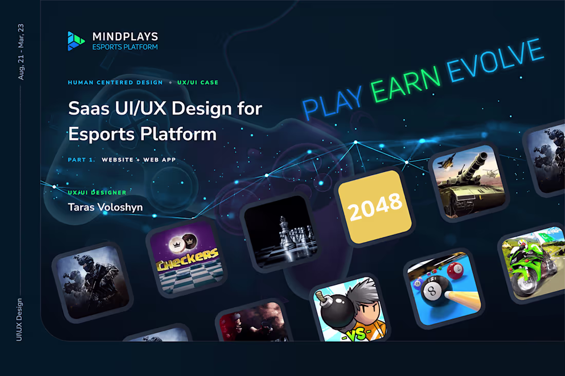 Cover image for SaaS UI/UX Design for Esports platform