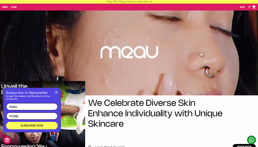 Cover image for Meau: Bold, Effective Skincare Solutions for Gen Z