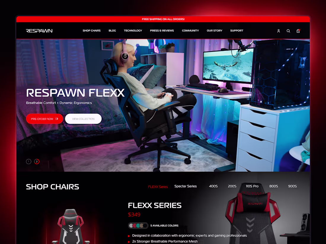 Cover image for Respawn Products - Website Design