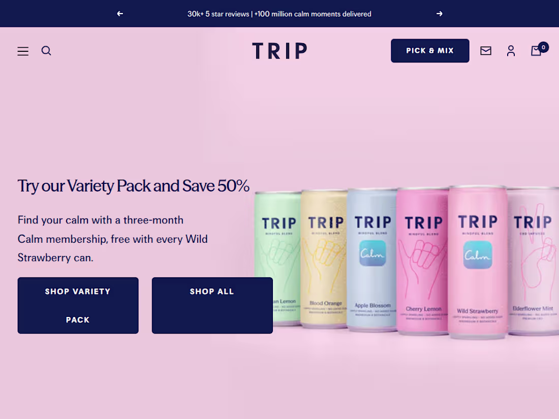Cover image for TRIP Drinks eCommerce Website Design & Development