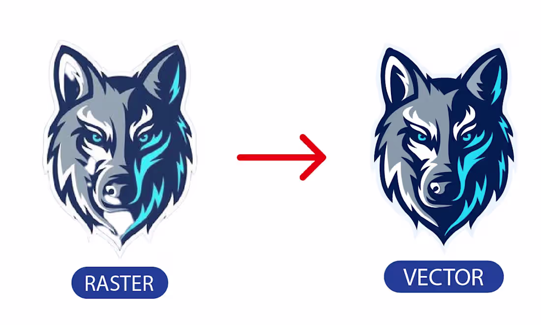Cover image for Wolf Mascot Logo From Low To High Resolution Conversion