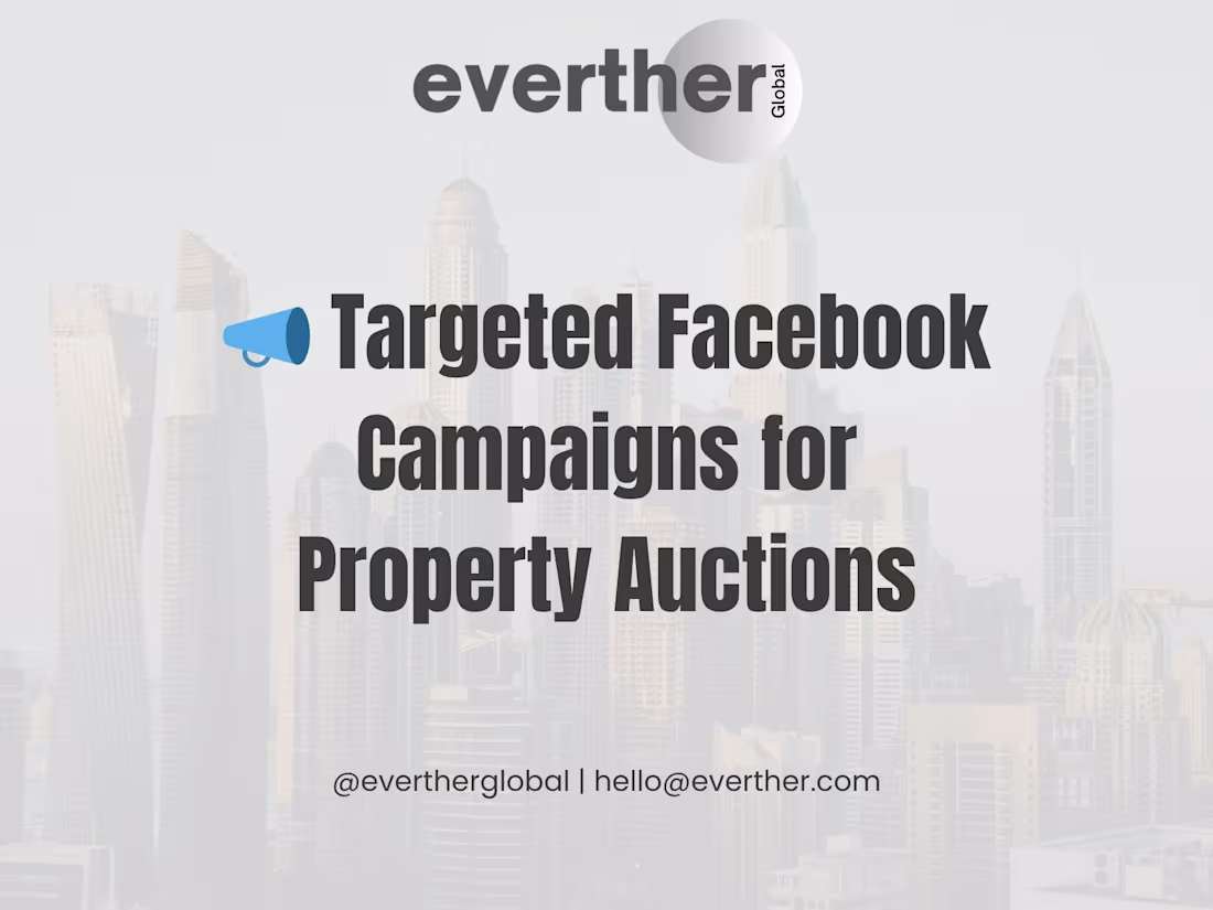 Cover image for Facebook Campaign Setup & Management for Real Estate Auctions