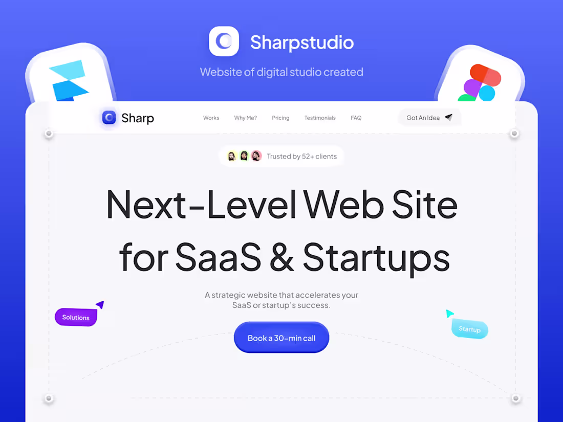 Cover image for Sharp Studio Website – Designed & Developed in Framer