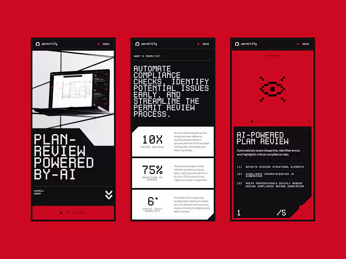 Cover image for AI interface mobile design screens ✦ Permitify