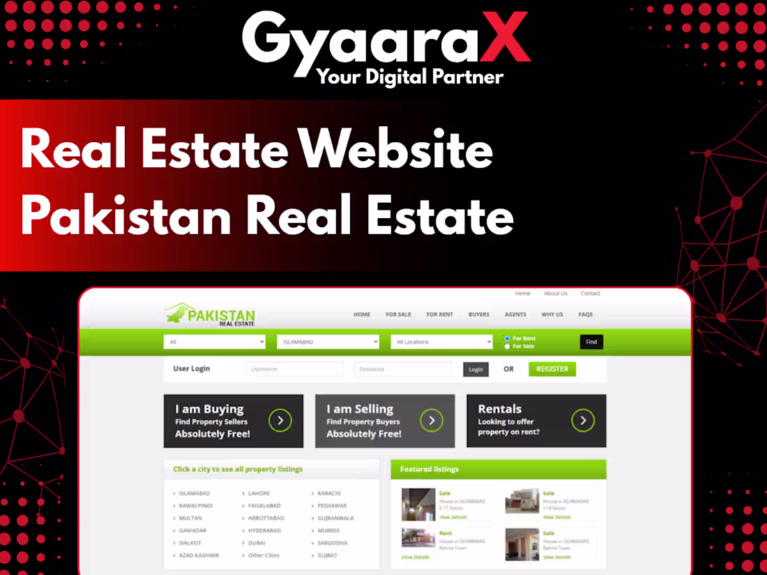 Cover image for Dynamic Real-Estate Portal for Pakistan Real Estate