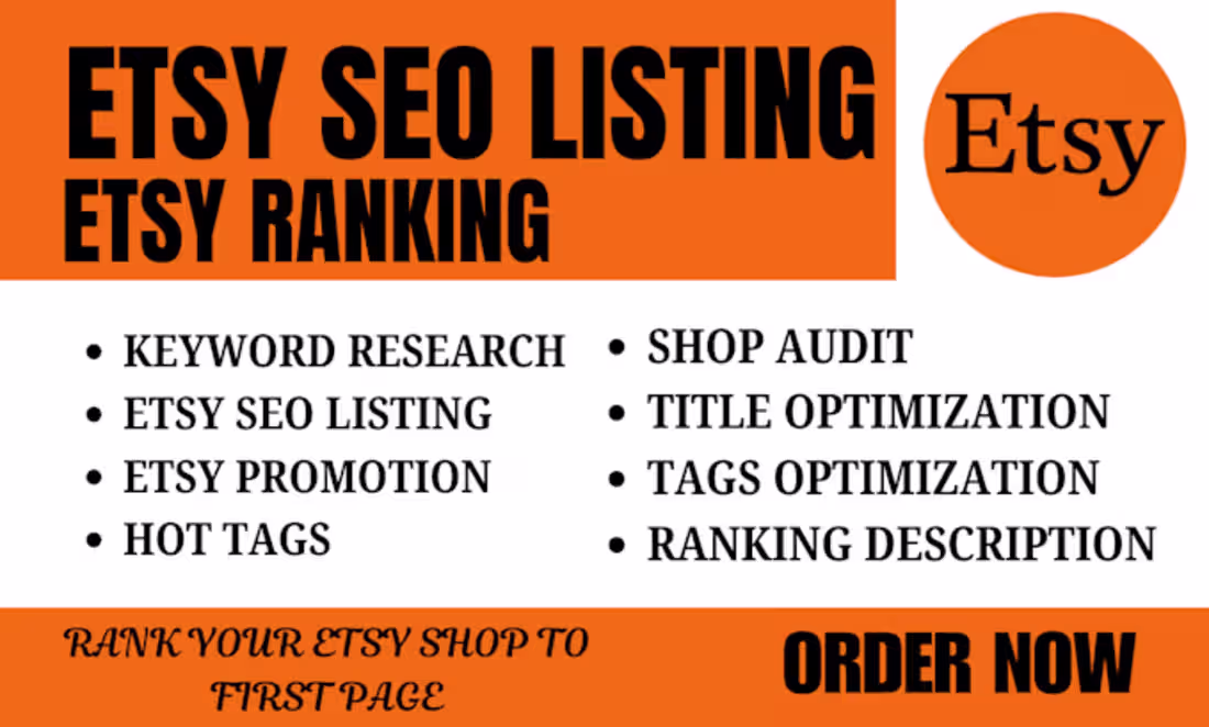 Cover image for I will esty product listing etsy SEO to rank listings on first …