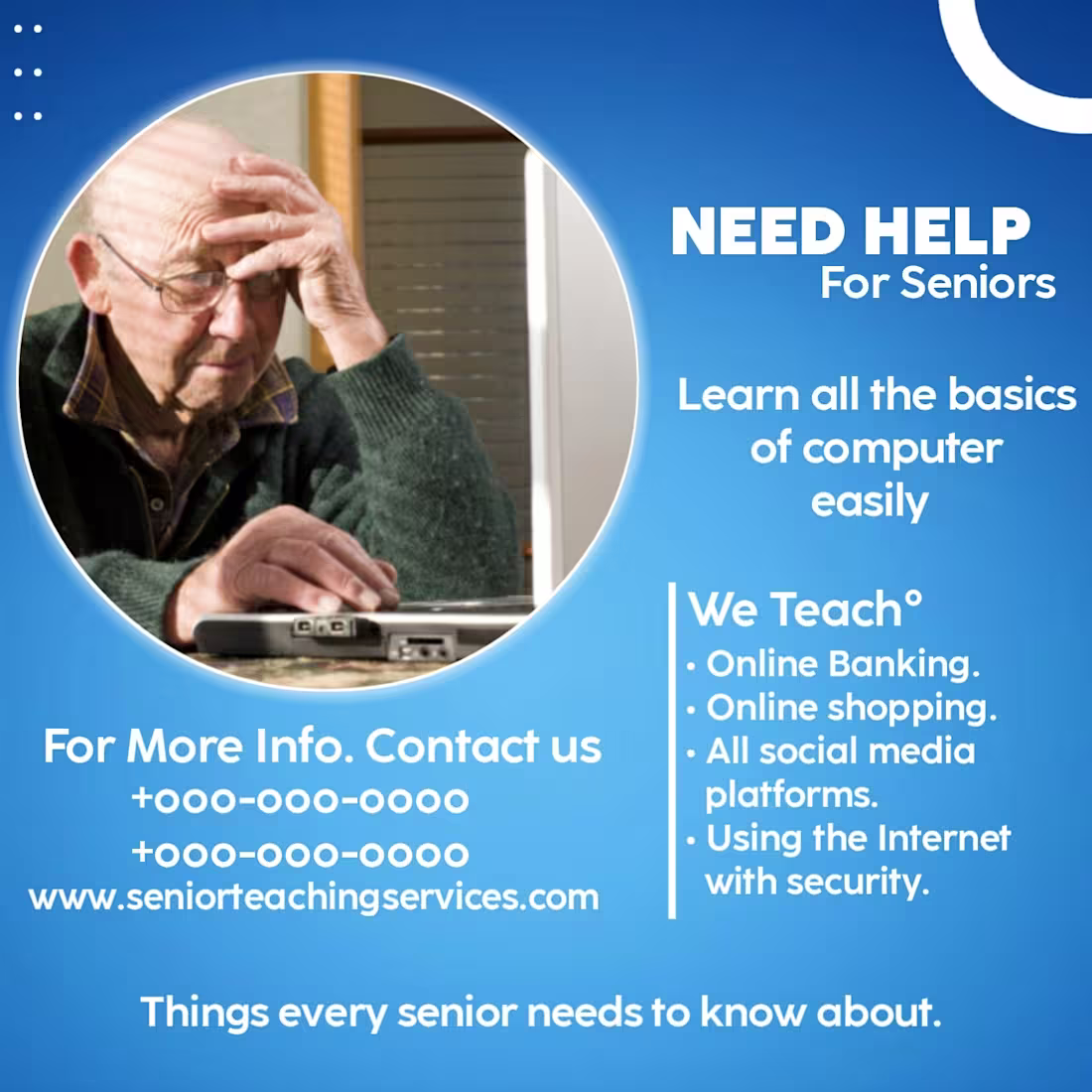 Cover image for "NEED HELP" for seniors