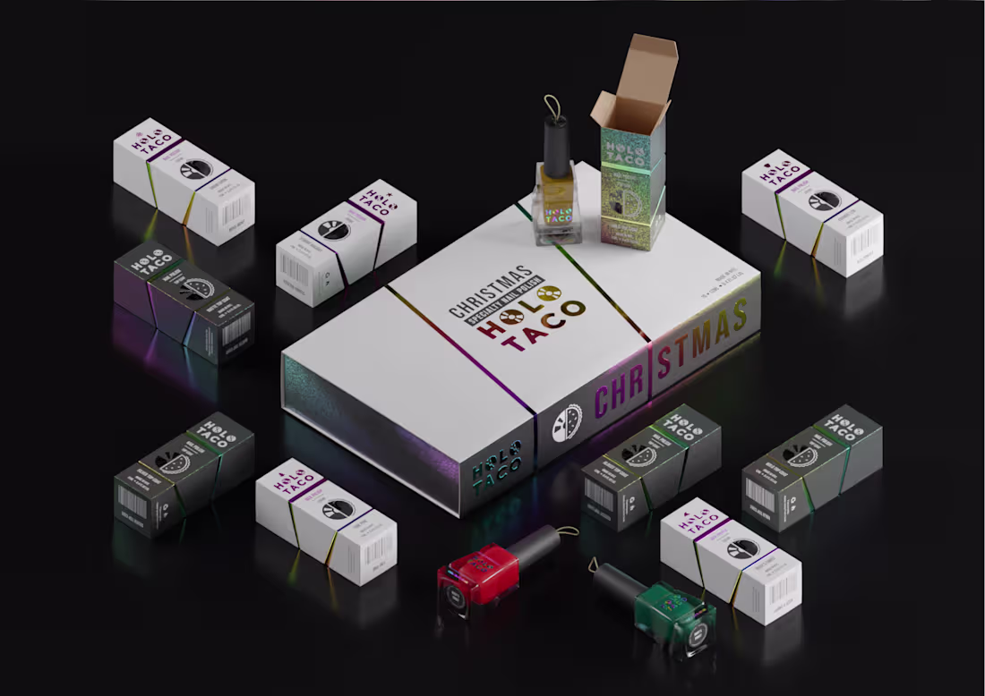 Cover image for Christmas nail polish set - HOLO TACO on Behance