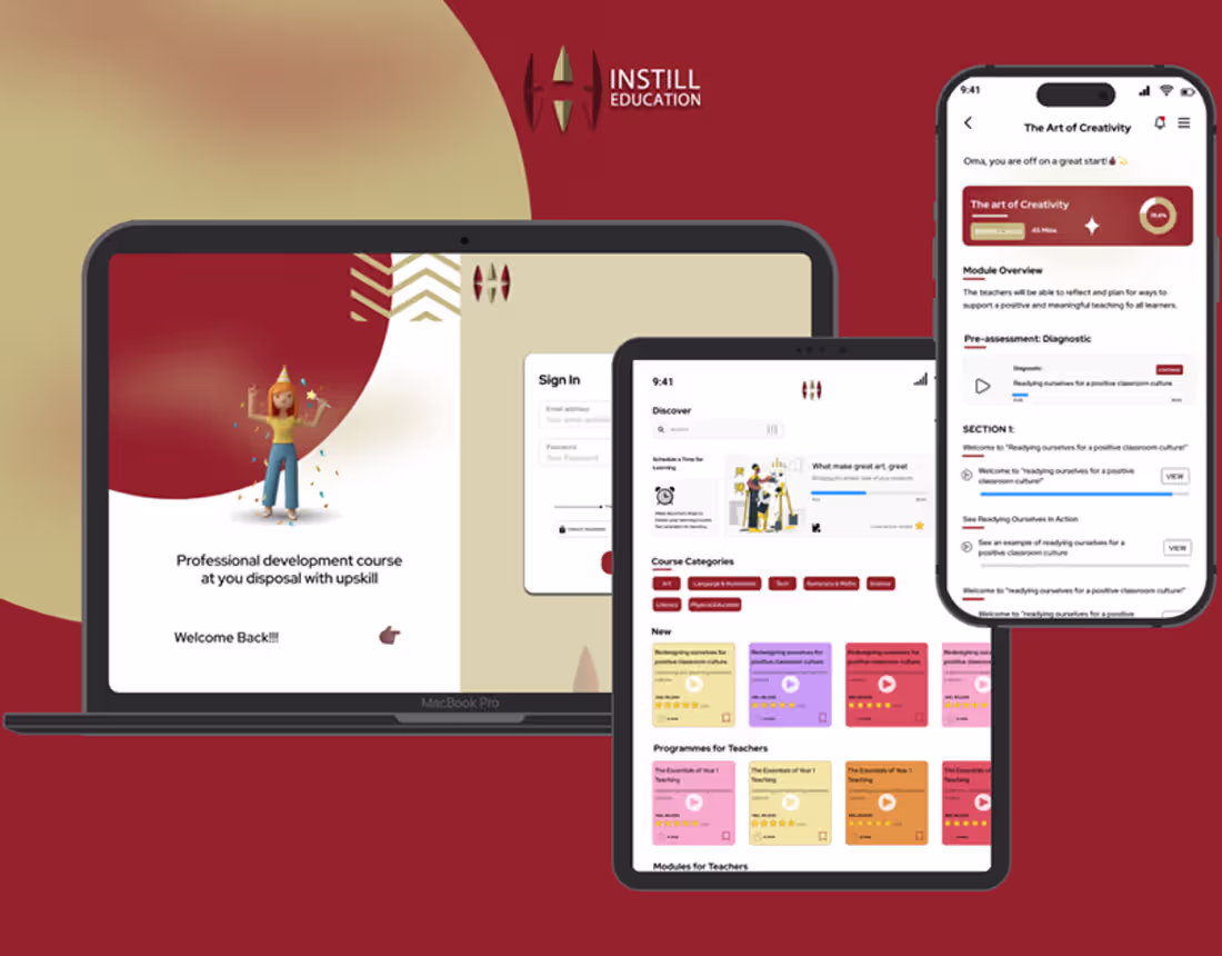 Cover image for Upskill Ed-Tech Responsive App (Redesign)