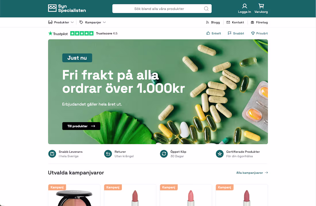 Cover image for E-commerce Platform Development for Syn Specialisten