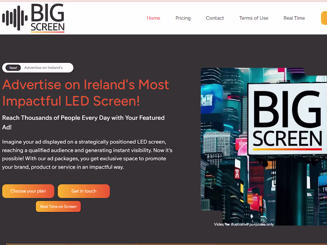 Cover image for BigScreen Digital Display Website – Ireland
