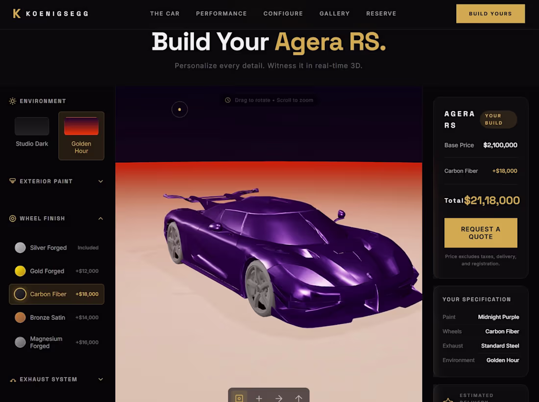 Cover image for Web Animation & 3D Configurator | GSAP, Three.js & Scroll Effect