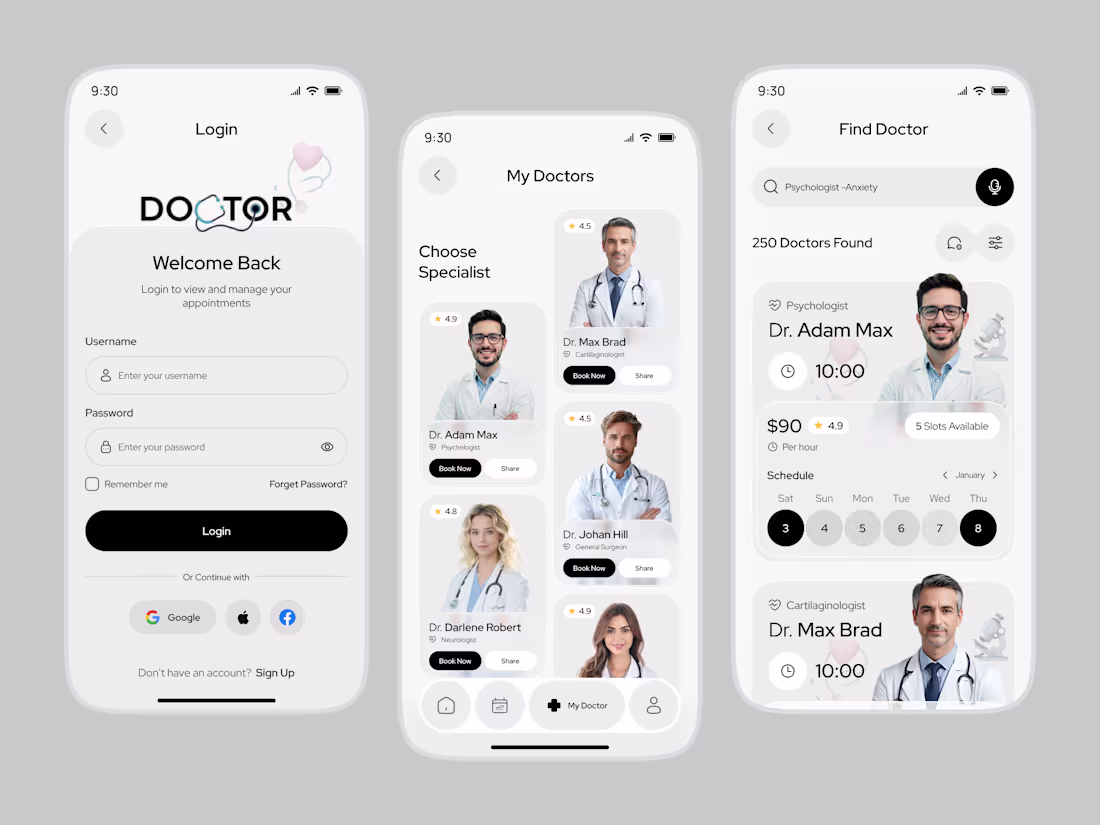 Cover image for Doctor Appointment App UI Design