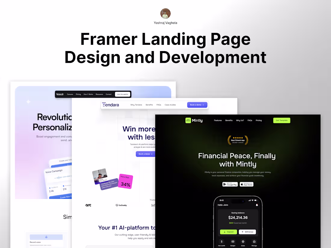 Cover image for Framer - Landing Page Design and Development