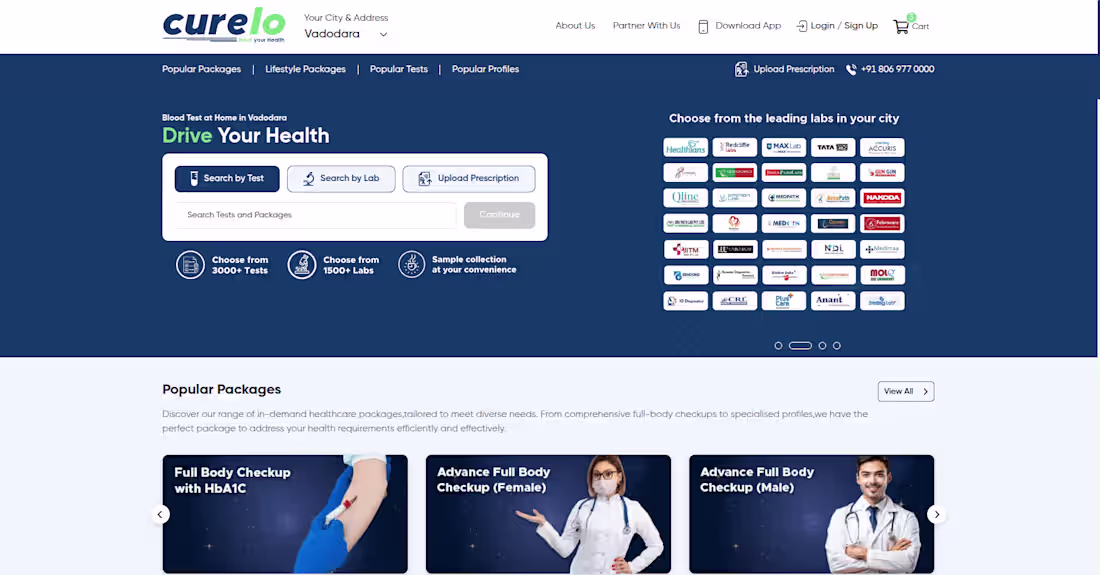 Cover image for Lab test booking & collection from home