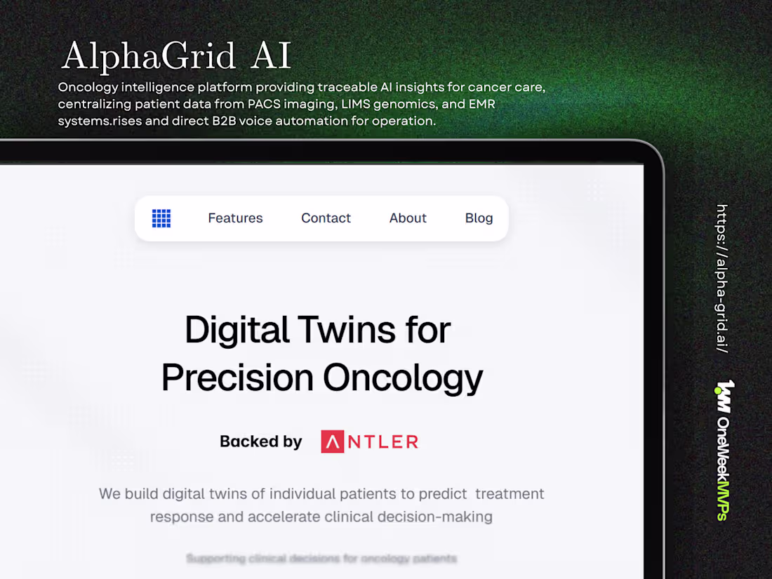 Cover image for AlphaGrid AI - Oncology Intelligence Platform Development