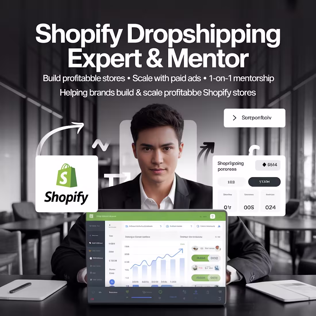 Cover image for I help entrepreneurs build, launch, and scale profitable Sho...